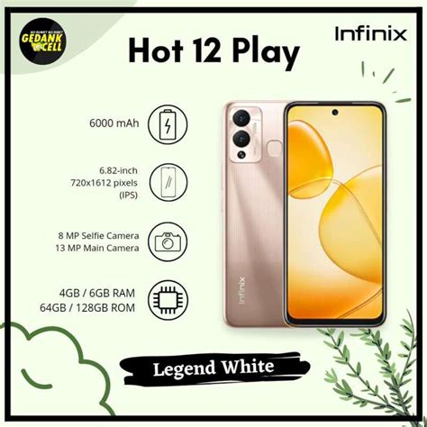 Jual Infinix Hot 12 Play 4 128gb Hp New Resmi Di Seller Gedank Cell Official Store Gedank