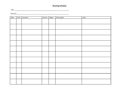 30 Perfect Shooting Schedule Templates (Film, TV Show) - TemplateArchive