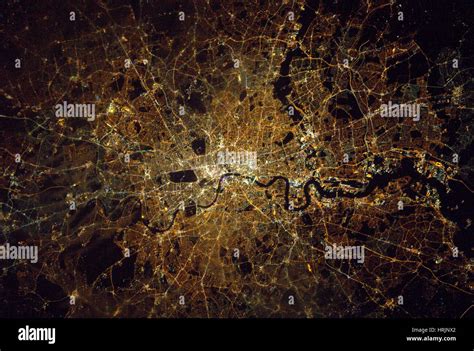 London At Night Satellite Image Stock Photo Alamy