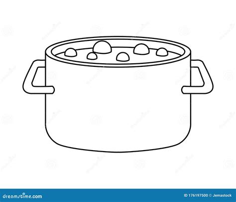 Pot Boiling Water Isolated Icon Stock Vector - Illustration of hand, food: 176197500