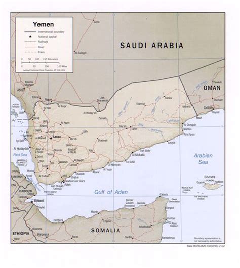 Yemen Physical Map 2002 | Gifex