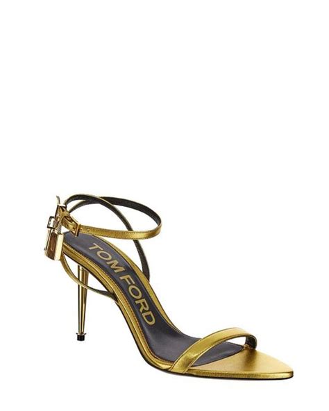 Tom Ford Gold Tone High Heel In Metallic Lyst Uk