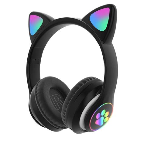 VZV-23M Cat Ear LED Wireless Bluetooth Headphone - Black - Wantech ...
