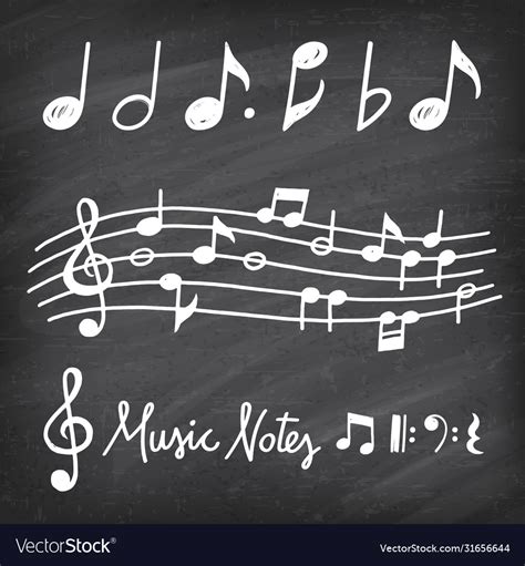 Hand Drawn Music Notes Royalty Free Vector Image