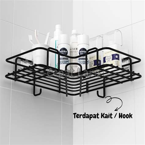 Jual Rak Sudut Kamar Mandi Gantung Tempel Dinding Keramik Rak Dapur