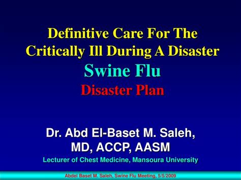 Ppt Definitive Care For The Critically Ill During A Disaster Swine