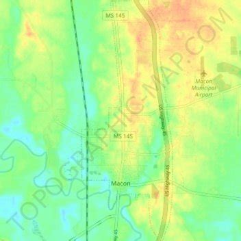 Macon topographic map, elevation, terrain