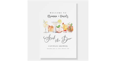 Stock The Bar Couples Shower Welcome Sign Zazzle