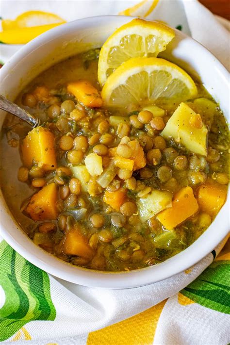 Mediterranean Lentil Soup | She's Not Cookin'