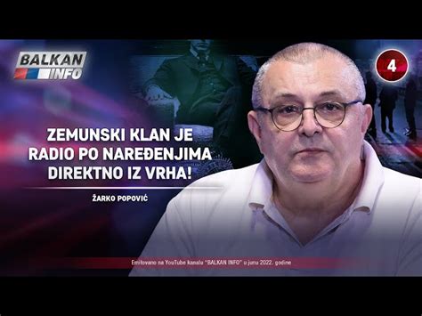 INTERVJU Žarko Popović Zemunski klan je radio sve po naređenjima