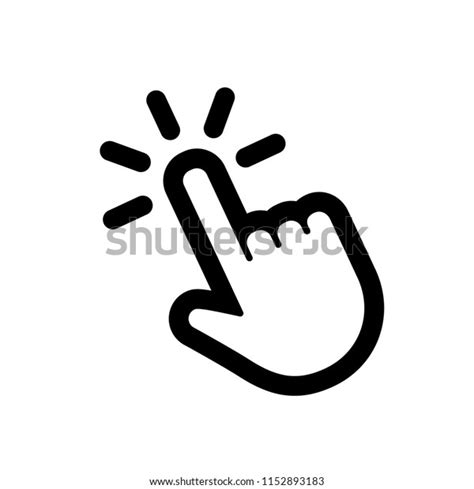 Click Hand Pointer Icon Finger Clicking Stock Vector Royalty Free