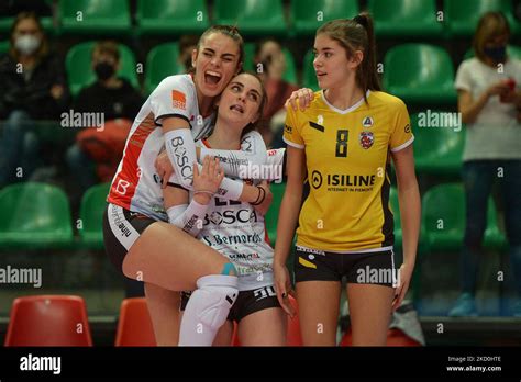 Sara Caruso Alice Gay Of Cuneo Granda Volley During The Volleyball Serie A1 Women Match Between