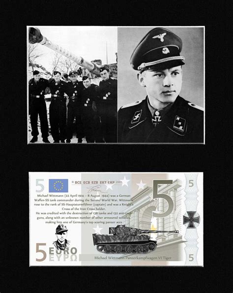 Michael Wittmann Tiger tank display 1 with note - WW2 German Panzer ace ...