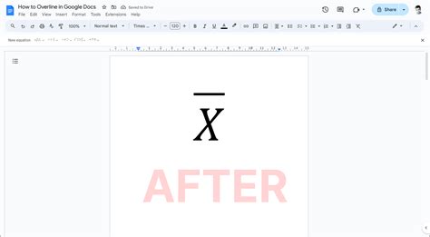 How To Overline In Google Docs X Bar