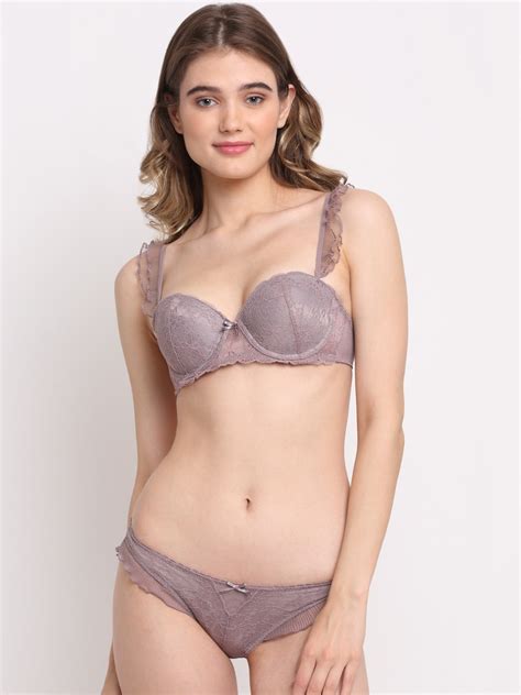 Buy Laceandme Women Taupe Self Design Lingerie Set LM1167 Lingerie Set For Women 18660228 Myntra