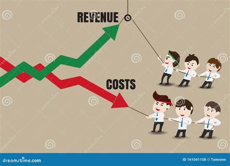 Los Empresarios Aumentan Los Ingresos Y Reducen Los Costos Ilustración Del Vector Ilustración
