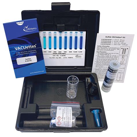 High Range Sulfide VACUettes Visual Test Kit K 9510C