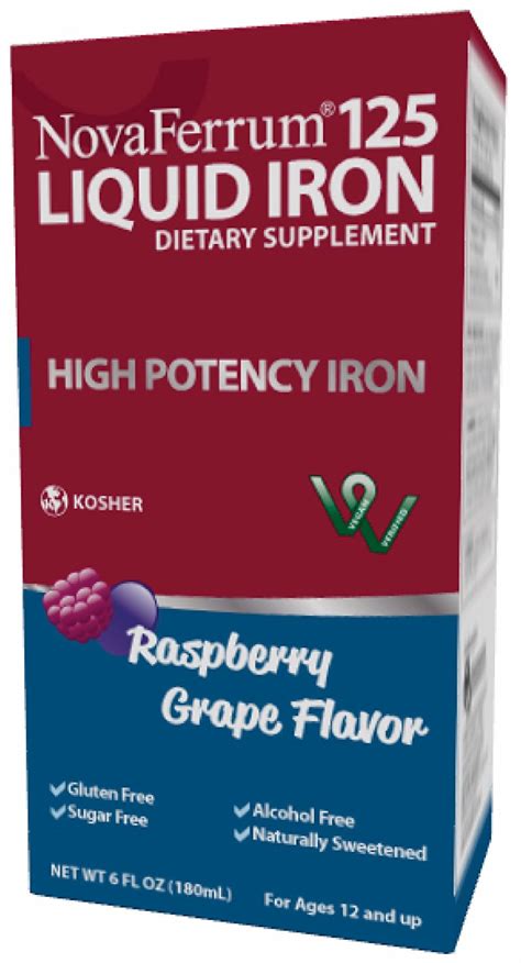 NovaFerrum 125 Liquid Iron Supplement Raspberry Grape Flavor 6 fl oz (180 mL)The Fitness Report