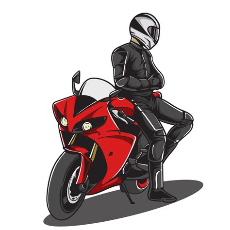 Sport motorcycle and rider on white background 33198113 Vector Art at ...