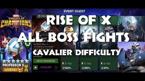 All Final Boss Fights Rise Of X Monthly Quest Cavalier Difficulty