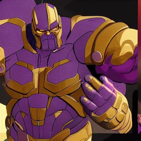 Thanos At Starbucks Cel Shading By Hayao Miyazaki Stable Diffusion