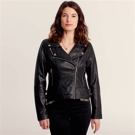 Veste perfecto simili cuir noir femme Bréal