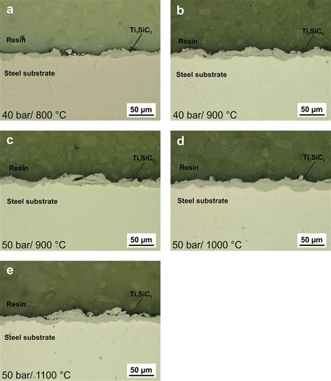 Om Micrographs Showing The Single Layer Coating Microstructures Of Ti