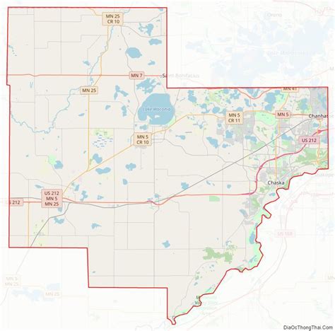 Map of Carver County, Minnesota - Thong Thai Real