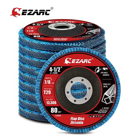 Ezarc Pcs Set Flap Discs Mm T Zirconia Grinding Wheels