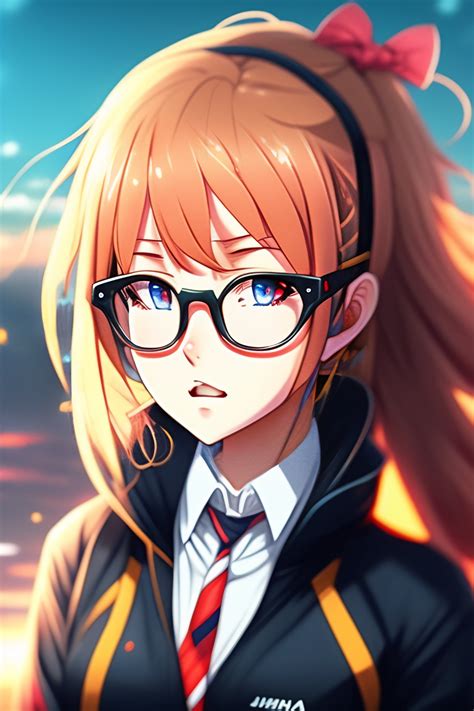 Lexica 1girl Blonde Round Glasses Forehead Anime Style Evangelion Survival