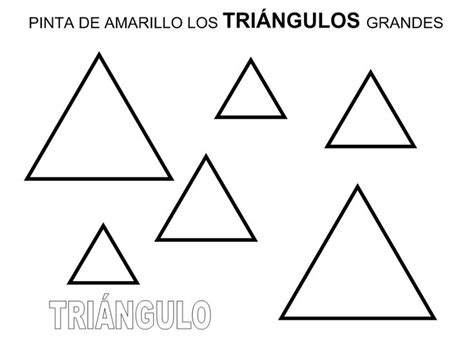 Triángulos Y Tamaños Figuras Geometricas Para Preescolar Triangulos Actividades Del Alfabeto