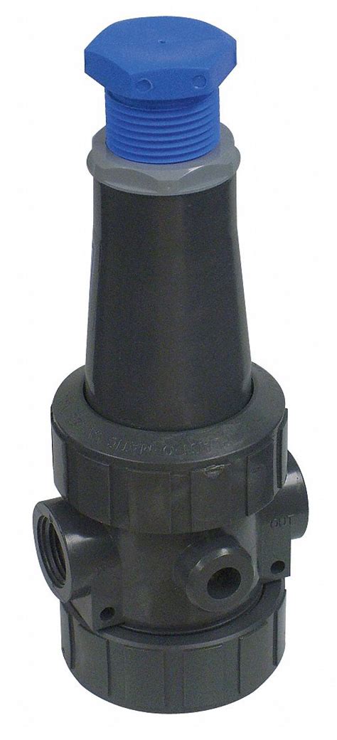 PLAST O MATIC PVC FKM Pressure Regulator 11G072 PRHM050V PV Grainger