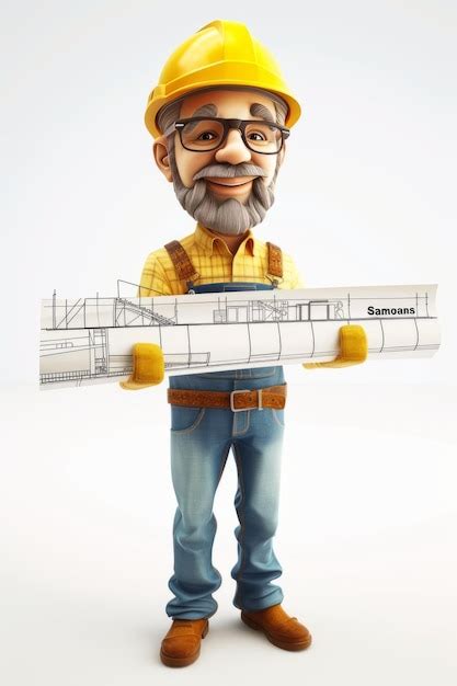 Premium Photo An Illustration Of A Male Construction Worker Wearing A