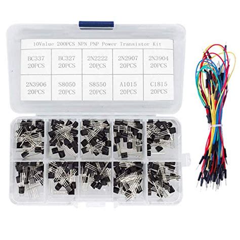 Daoki Pcs Bjt Transistor Assortment Kit Values Npn Pnp Bc