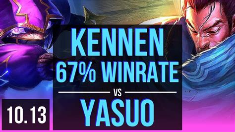 Kennen Vs Yasuo Mid 3 Early Solo Kills 67 Winrate Kda 12 2 4