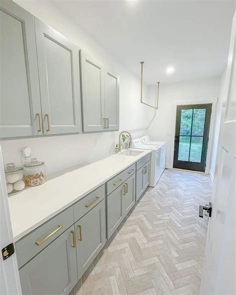 Laundry Room Herringbone Tile Floor Ideas Soul Lane