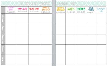 Editable and Customizable Lesson Plan Template "Book View" | TPT