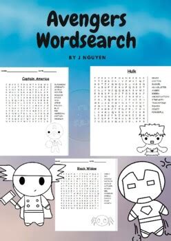 Avengers Wordsearch By Jenny S Academy Teachers Pay Teachers