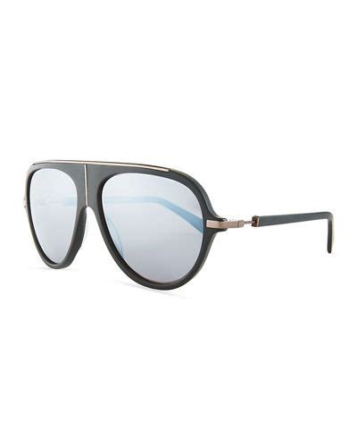 Balmain Acetate Aviator Sunglasses In Blacksilver Modesens