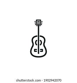 Guitar Icon Vector Acoustic Musical Instrument Stock Vector Royalty