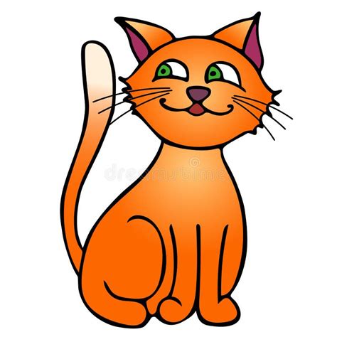 Gato Astuto Rojo Aislado En El Fondo Blanco Ilustraci N Del Vector