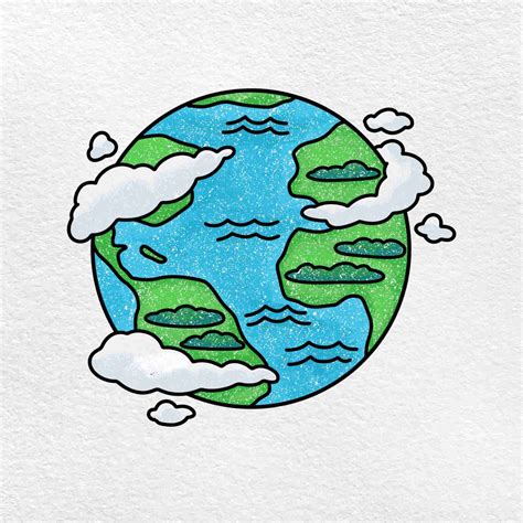 Cartoon Earth Drawing - HelloArtsy