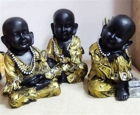 Golden 9 Inches Monk 3 Set For Interior Decor At Rs 975 Set In Noida