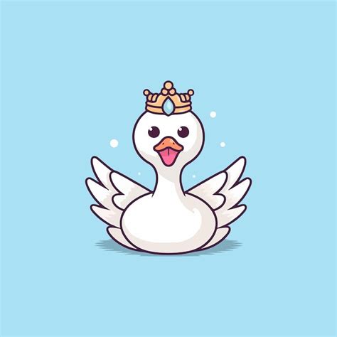 Premium Vector | Cute swan cartoon vector illustration