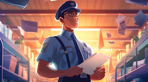 Premium Ai Image A Illustration Of Postal Workers In Their Iconic