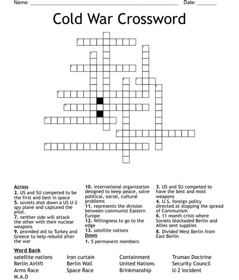 Cold War Crossword WordMint