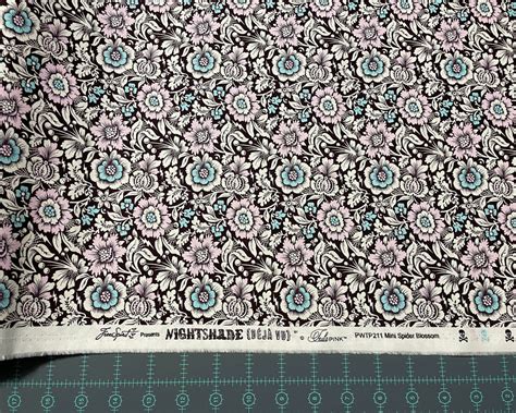 Tula Pink Nightshade Deja Vu Mini Spider Blossom Nerium 100 Cotton