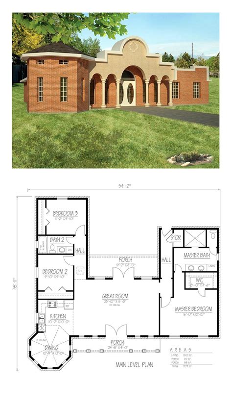 Ranch Southwest House Plan With Beds Baths House Plans