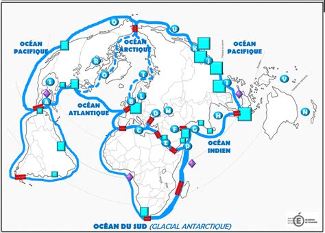 Carte Des Mers Et Océans Carte