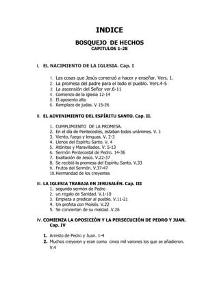 Bosquejo Del Libro De Los Hechos Completo Pdf